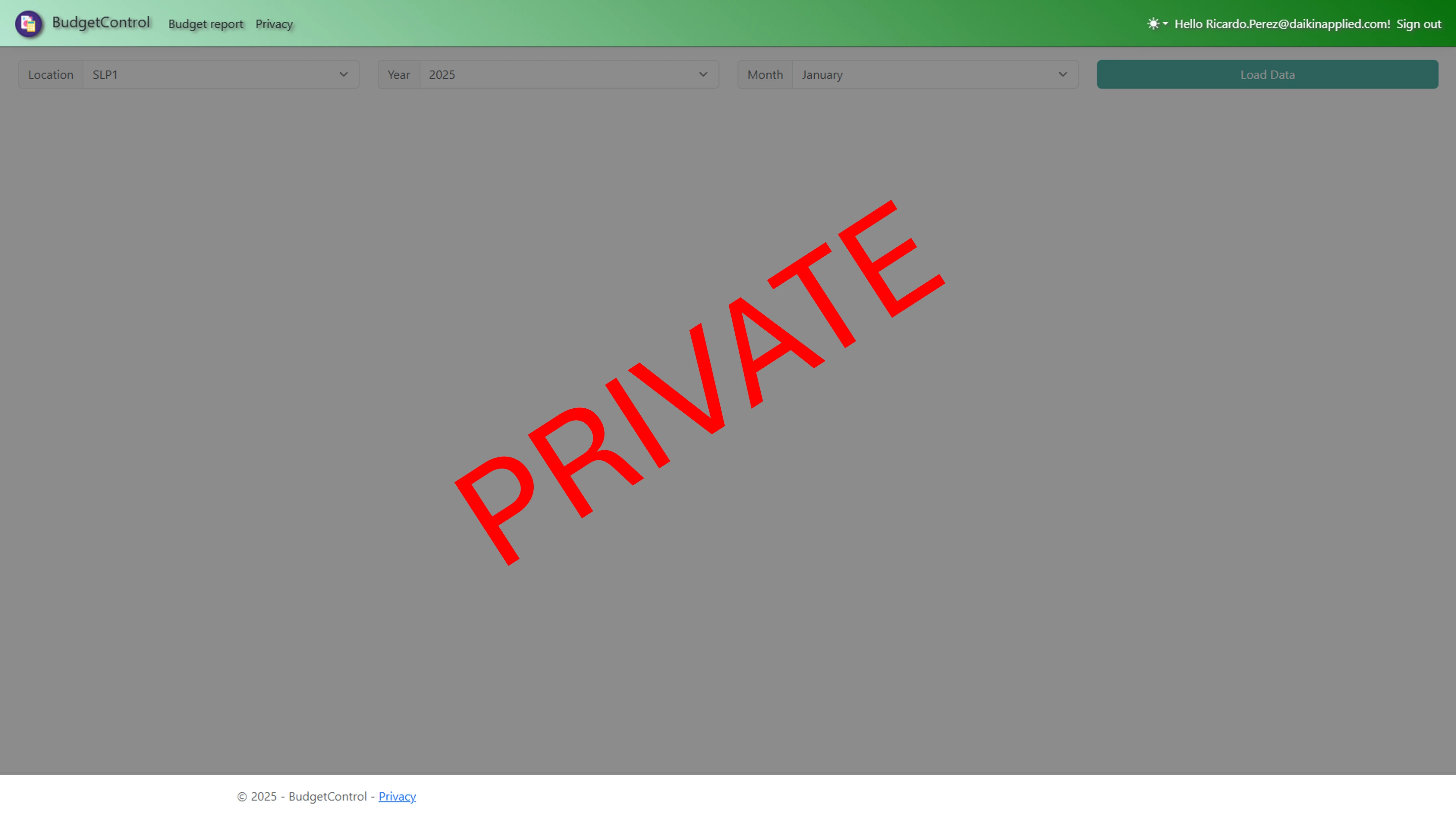 Budget Control maintenance